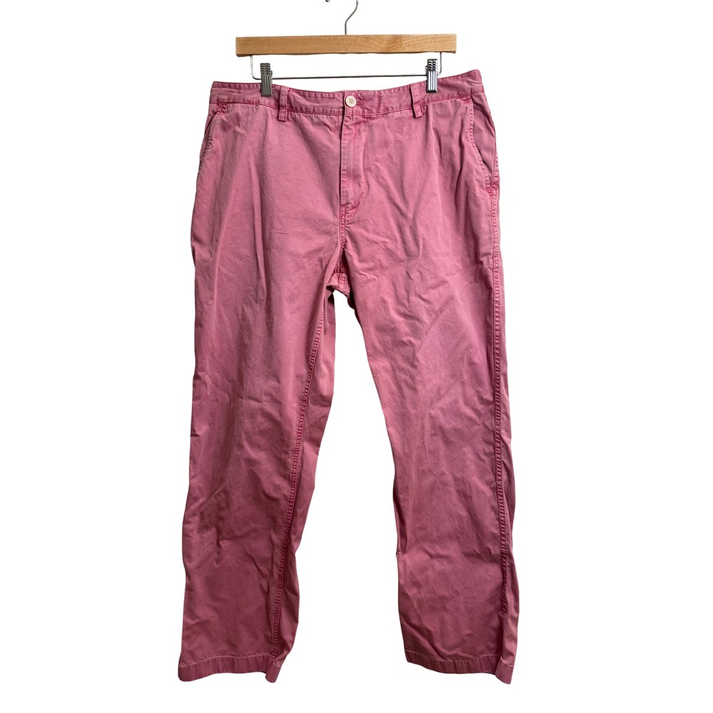 Vineyard Vines Mens Straight Leg 36x32 Pink Island Pants Cotton Chino Preppy